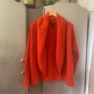 Sandra & Andre Open Front Knit Orange Cardigan